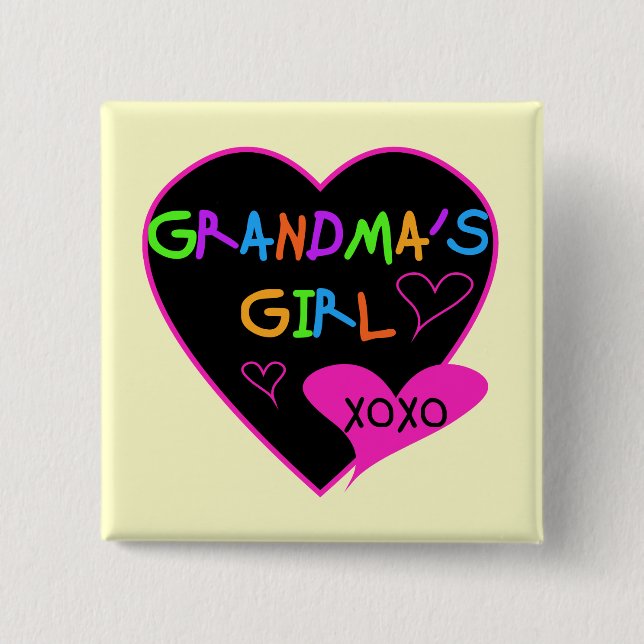 Heart Grandma's Girl T-shirts and Gifts 15 Cm Square Badge (Front)