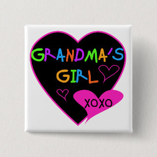 Heart Grandma's Girl T-shirts and Gifts 15 Cm Square Badge