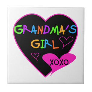 Heart Grandma's Girl T-shirts and Gifts Tile
