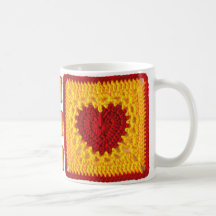 Heart Granny Square Coffee Mug