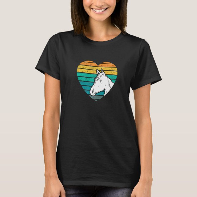 Heart Graphic Horse Lover Equestrian Rider Horses  T-Shirt (Front)
