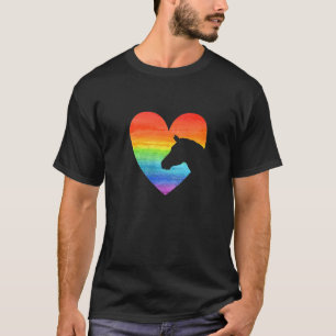 Heart Graphic Horse Lover Equestrian Rider Horses T-Shirt