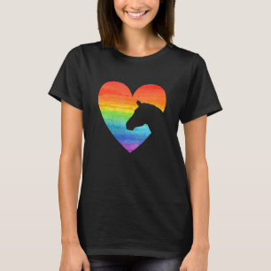 Heart Graphic Horse Lover Equestrian Rider Horses T-Shirt