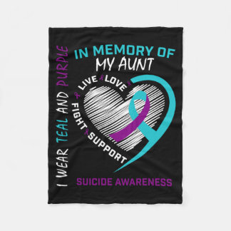 Heart Graphic In Memory Of Aunt Awareness Fleece Blanket