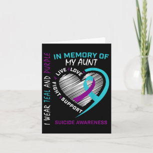 Heart Graphic In Memory Of Aunt Suicide Awareness  Card