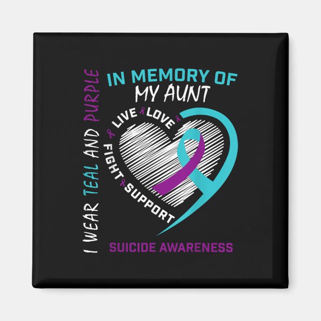 Heart Graphic In Memory Of Aunt Suicide Awareness  Magnet (Front)