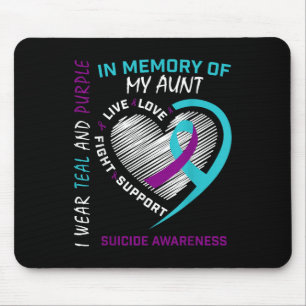 Heart Graphic In Memory Of Aunt Suicide Awareness Mouse Pad