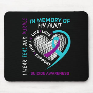 Heart Graphic In Memory Of Aunt Suicide Awareness  Mouse Pad