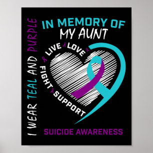 Heart Graphic In Memory Of Aunt Suicide Awareness Poster