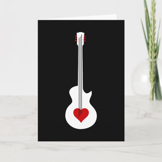 Heart Guitar Holiday Card (Front)