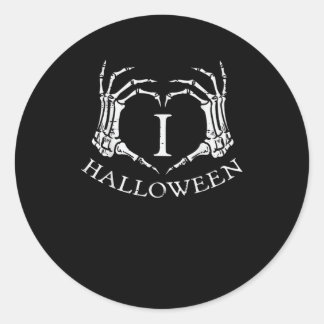 Heart Halloween Skeleton Hand Costume Men Women Ki Classic Round Sticker