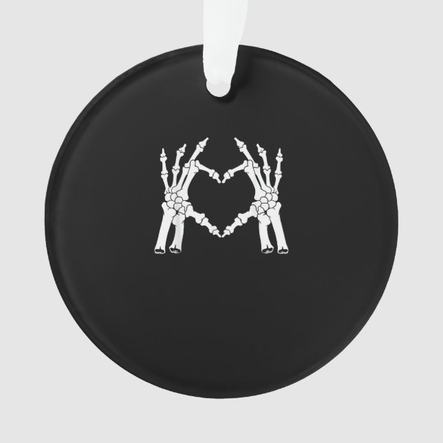 Heart - Halloween Skeleton Hand Ornament (Front)