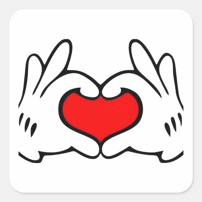 Heart Hand  Square Sticker (Front)