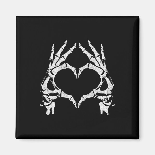 Heart Hands - Halloween - Skeleton Hands Heart Sig Magnet (Front)