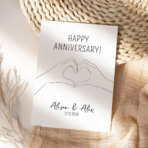 Heart Hands Happy Anniversary Card