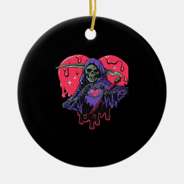 Heart Hands Reaper Classic Ceramic Tree Decoration (Front)