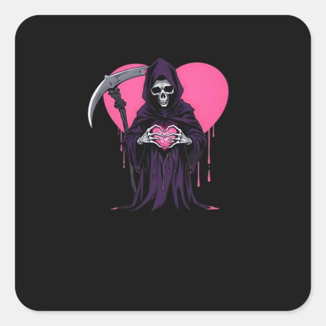 Heart Hands Reaper Classic Look Square Sticker (Front)