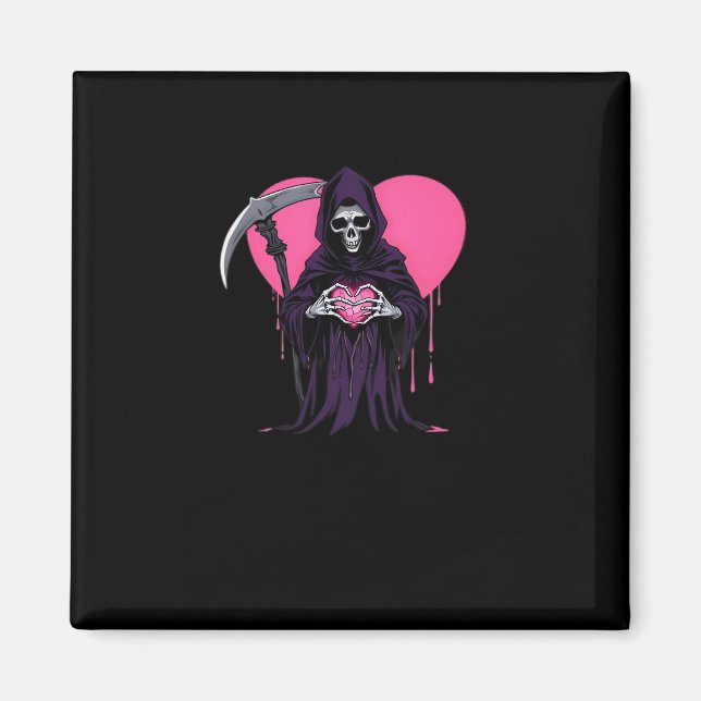 Heart Hands Reaper Classic Meme Magnet (Front)