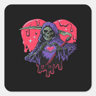 Heart Hands Reaper Classic Square Sticker