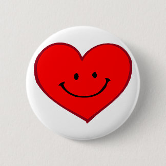 Heart (Happy Face) 6 Cm Round Badge