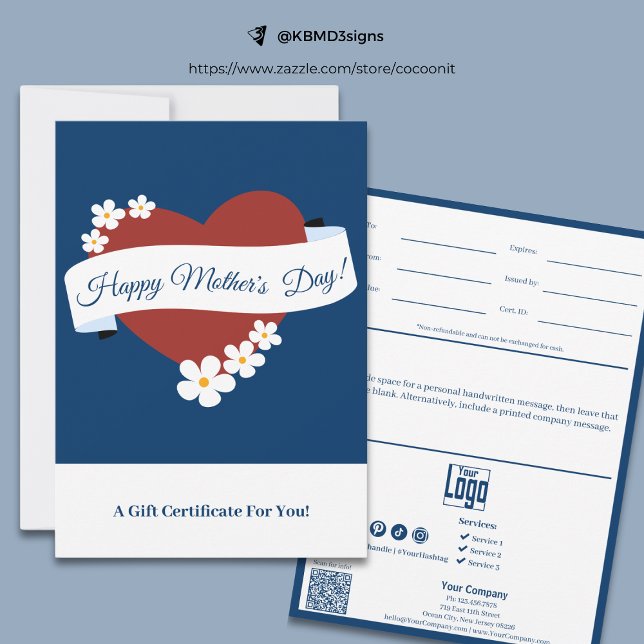 Heart Happy Mother's Day Banner Gift Certificate (Heart Happy Mother's Day Banner Gift Certificate)