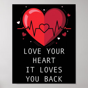Heart Health Awareness Go Red Healthy Sticker Poster