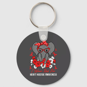 Heart Health Elephant Red Ribbon Heart Disease Awa Key Ring