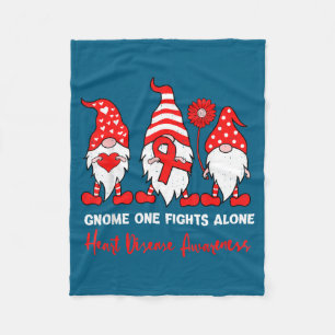 Heart Health Gnome Heart Disease Awareness Chd Red Fleece Blanket