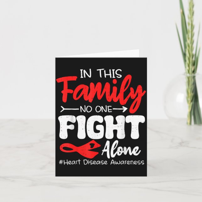 Heart Health Heart Disease Awareness Chd Family Su Card (Front)