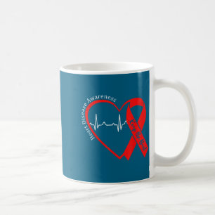 Heart Health Heart Disease Awareness Chd Heartbeat Coffee Mug