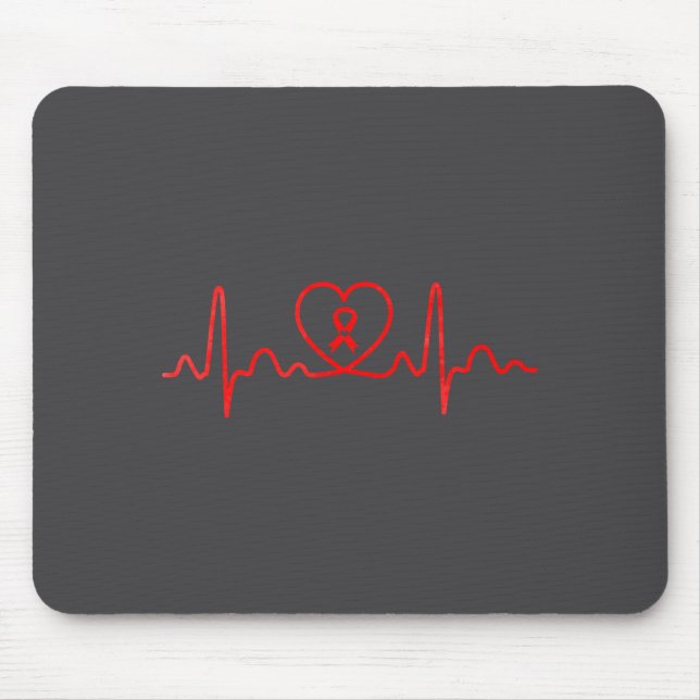 Heart Health Heart Disease Awareness Heartbeat Chd Mouse Pad (Front)