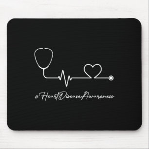 Heart Health Heart Disease Awareness Stethoscope H Mouse Pad