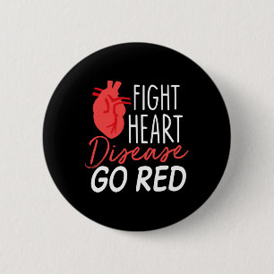 Heart Health Month - Go Red - Heart Disease Awaren 6 Cm Round Badge