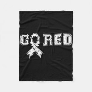 Heart Health Month Shirt Go Red Heart Awareness Fleece Blanket