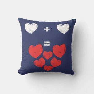 Heart + Heart = Love Funky Throw Pillow Cushion