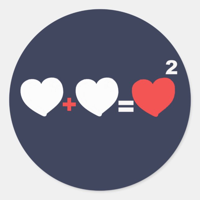 Heart + Heart = Love Sticker (Front)