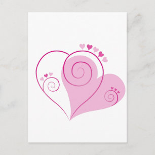 heart hearts love romantic custom personalise postcard