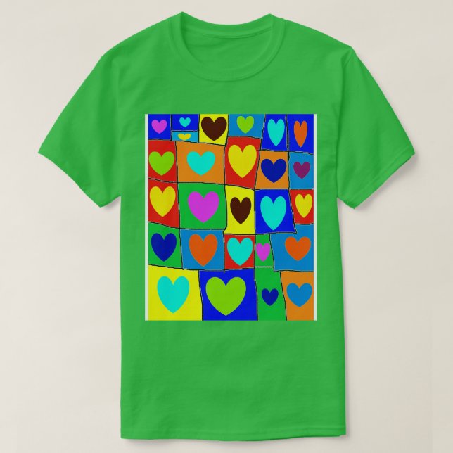 Heart Hearts Pattern T-Shirt (Design Front)