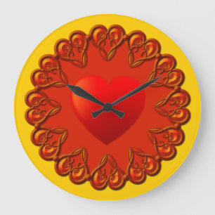 Heart Hearts Wall Clock