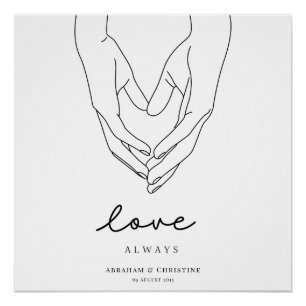 Heart Holding Couple Hands Poster