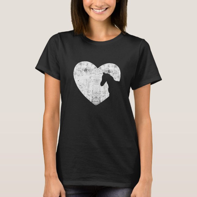 Heart Horse Graphic Horse Lover Equestrian Rider H T-Shirt (Front)