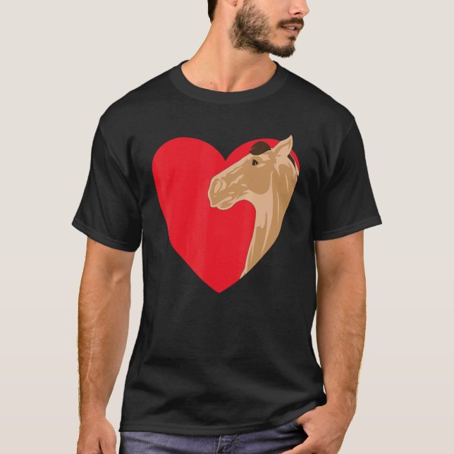 Heart Horse Head Equestrian Love Riding Horse Love T-Shirt (Front)
