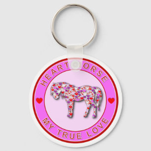 HEART HORSE KEY RING