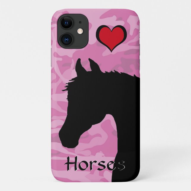 Heart Horse (pink camo) Case-Mate iPhone Case (Back)