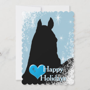 Heart Horses I Holiday (blue) Card