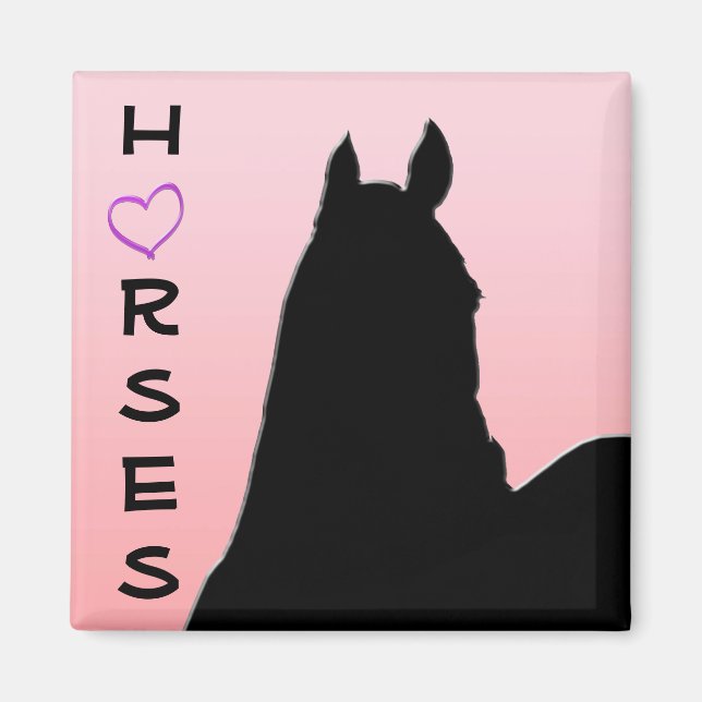 Heart Horses I (Pink Faded) Magnet (Front)