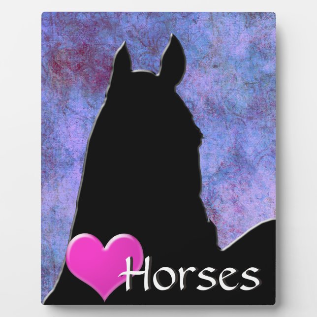 Heart Horses I (purple/blue) Plaque (Front)