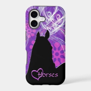 Heart Horses I (Purple Flowered)