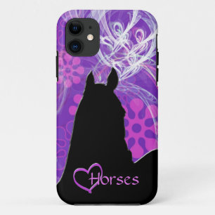 Heart Horses I (Purple Flowered) Case-Mate iPhone Case