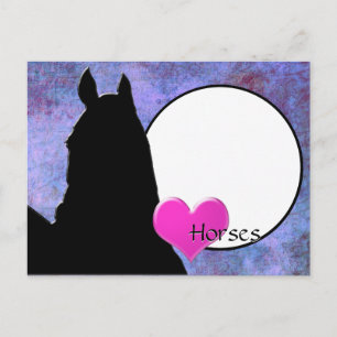 Heart Horses I (purple) Postcard